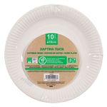 Casa si Gradina - Decoratiuni - Decoratiuni petrecere - Vesela pentru petrecere - Farfurii hartie compostabile, 18 cm, set 10 bucati, alb - Infinity.ro