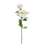 Casa si Gradina - Decoratiuni - Obiecte decorative - Plante artificiale - Floare artificiala, camelie, tulpina lunga, culoare alba, inaltime 66 cm - Infinity.ro