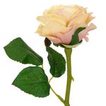Casa si Gradina - Decoratiuni - Obiecte decorative - Plante artificiale - Floare artificiala, trandafir, 31 cm, culoare somon - Infinity.ro