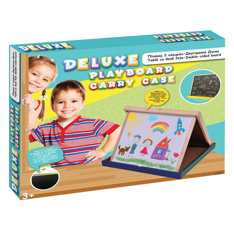 Jucarii, Copii si Bebe - Jucarii si jocuri - Jucarii & jocuri educative - Jucarii interactive - Tabla dubla pliabila, multicolor, dimensiuni 40x 40 cm, cadrul din lemn - Infinity.ro