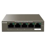 PC, gaming si accesorii - Retelistica - Switch-uri - Switch-uri cu management - Switch 4 porturi Gigabit PoE, fara management, 1 port Uplink Gigabit, Tenda TEG1105P-4-63W - Infinity.ro