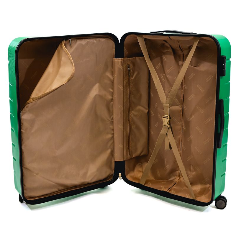 Sport si Outdoor - Articole de voiaj - Trolere - Troler Ella Icon Leaf cu 4 roti duble, ABS, 77x50x30 cm, Verde - Infinity.ro