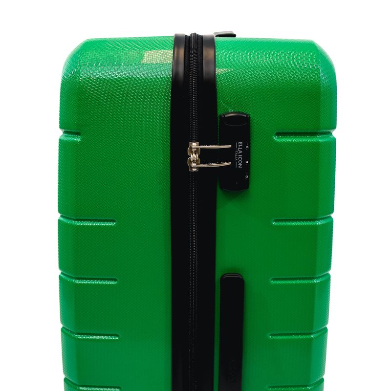 Sport si Outdoor - Articole de voiaj - Trolere - Troler Ella Icon Leaf cu 4 roti duble, ABS, 77x50x30 cm, Verde - Infinity.ro