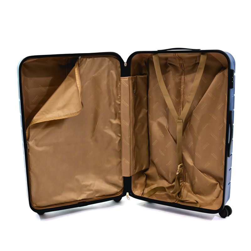 Sport si Outdoor - Articole de voiaj - Trolere - Troler Ella Icon Leaf cu 4 roti duble, ABS, 77x50x30 cm, Albastru - Infinity.ro