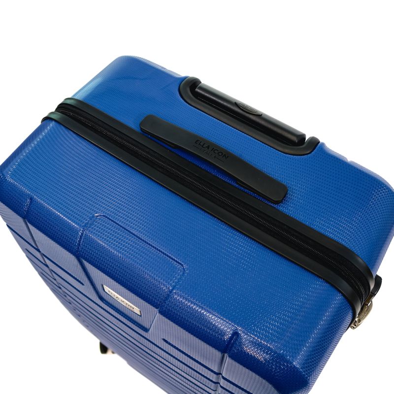 Sport si Outdoor - Articole de voiaj - Trolere - Troler Ella Icon Leaf cu 4 roti duble, ABS, 77x50x30 cm, Albastru - Infinity.ro