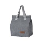 Sport si Outdoor/Camping/Bucatarie de camping/Cutii si genti frigorifice - Geanta termoizolanta tip bento bag flippy, camping cooler bag, aluminiu, 22.5 x 13 cm, 3.3 l, gri - Infinity.ro