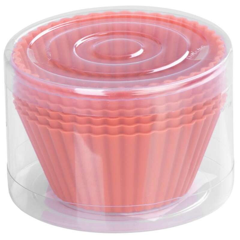 Casa si Gradina - Bucatarie si vesela - Vase pentru gatit - Tavi copt - Forma coacere pentru briose, silicon, rosu, set 6 buc, 6.5x6.5x3 cm, MagicHome - Infinity.ro