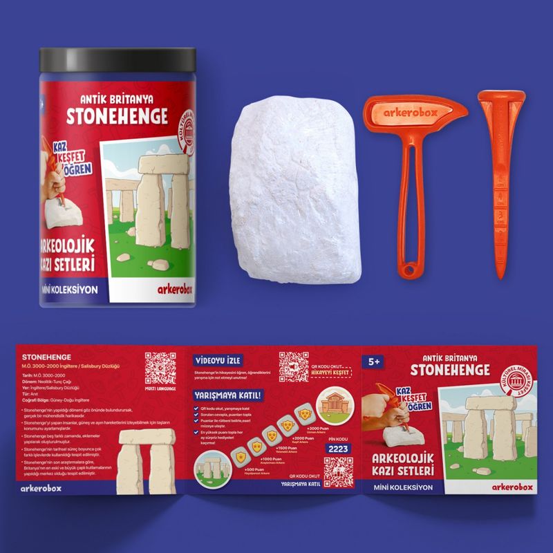 Jucarii, Copii si Bebe - Jucarii si jocuri - Jucarii & jocuri educative - Jocuri si jucarii educative - Arkerobox - Mini set arheologic educational si puzzle 3D, Marea Britanie antica, Stonehenge - Infinity.ro
