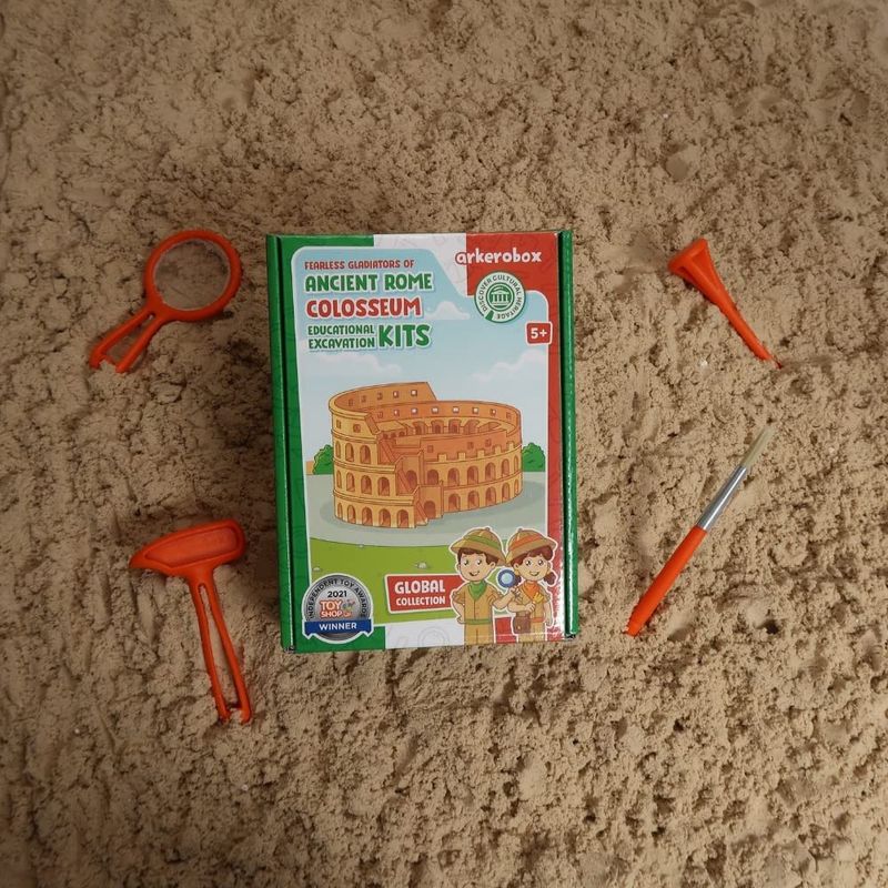 Jucarii, Copii si Bebe - Jucarii si jocuri - Jucarii & jocuri educative - Jocuri si jucarii educative - Arkerobox - Set arheologic educational si puzzle 3D, Roma antica, Colosseum - Infinity.ro