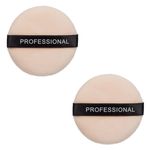 Ingrijire personala si Cosmetice - Machiaj - Aplicatoare si pensule machiaj - Bureti pudra professional, set 2 bucati, culoare nude, diametru 5.5cm - Infinity.ro