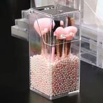 Ingrijire personala si Cosmetice - Machiaj - Aplicatoare si pensule machiaj - Suport pensule machiaj, acrilic, transparent, capac, 9 x 9 x 21.5cm - Infinity.ro