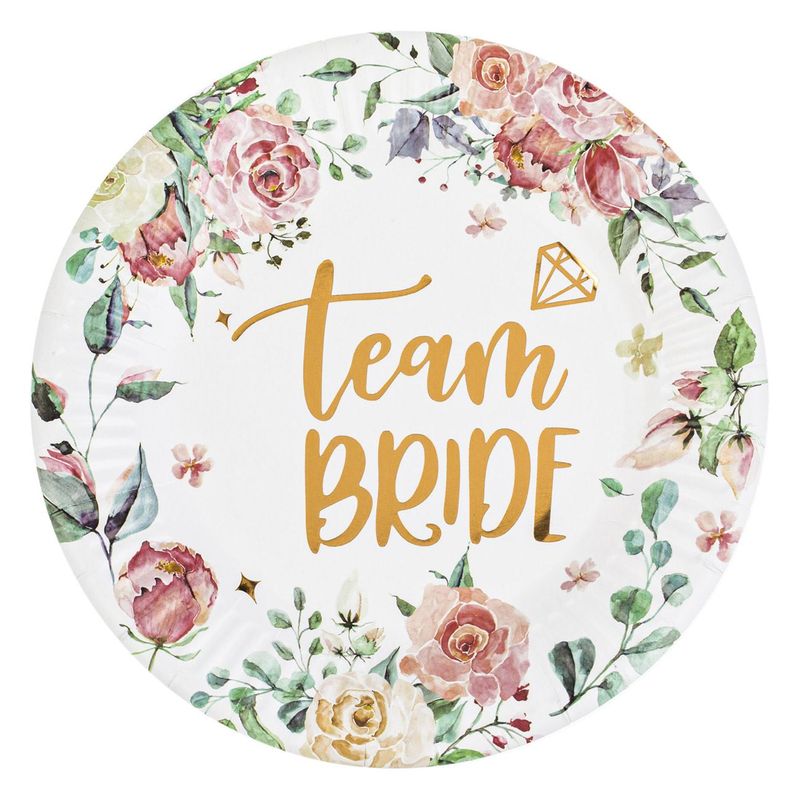 Casa si Gradina - Decoratiuni - Decoratiuni petrecere - Vesela pentru petrecere - Set farfurii carton, team bride, multicolor, 18 cm, 6 bucati - Infinity.ro