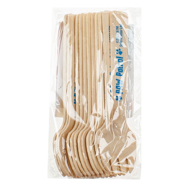 Casa si Gradina - Decoratiuni - Decoratiuni petrecere - Vesela pentru petrecere - Set furculite petrecere lemn, paw patrol, naturale, 12 bucati, lungime 11cm - Infinity.ro