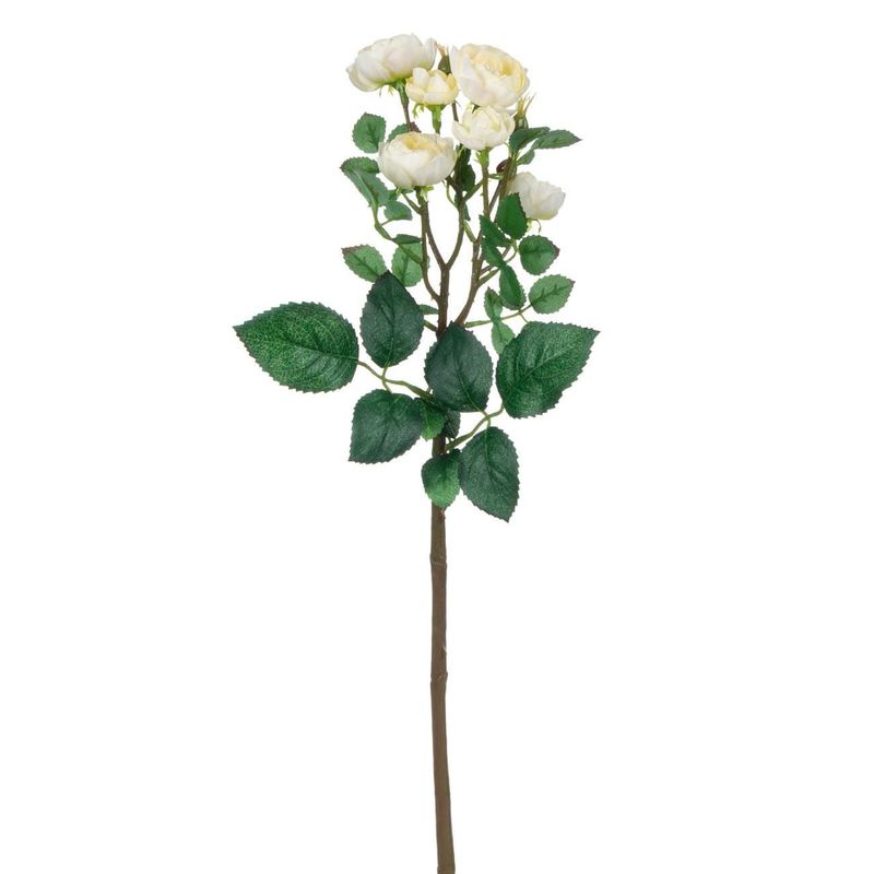 Casa si Gradina - Decoratiuni - Obiecte decorative - Plante artificiale - Floare artificiala, model piciorul cocosului, culoare alb, tulpina scurta, 40cm - Infinity.ro