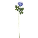 Casa si Gradina - Decoratiuni - Obiecte decorative - Plante artificiale - Floare artificiala, trandafir, tulpina lunga, culoare albastru-mov, inaltime 67 cm - Infinity.ro