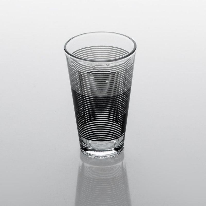 Casa si Gradina - Bucatarie si vesela - Cani si pahare - Pahare - Set 3 pahare apa, "lines", sticla transparenta, capacitate 330 ml, multicolor - Infinity.ro