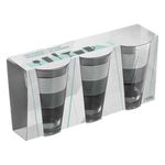 Casa si Gradina - Bucatarie si vesela - Cani si pahare - Pahare - Set 3 pahare apa, "lines", sticla transparenta, capacitate 330 ml, multicolor - Infinity.ro