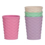 Casa si Gradina - Bucatarie si vesela - Cani si pahare - Pahare - Set pahare plastic ondulat, multicolor, capacitate 475ml, 4 bucati - Infinity.ro