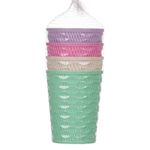 Casa si Gradina - Bucatarie si vesela - Cani si pahare - Pahare - Set pahare plastic ondulat, multicolor, capacitate 475ml, 4 bucati - Infinity.ro