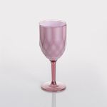 Casa si Gradina - Bucatarie si vesela - Cani si pahare - Pahare - Pahar vin, model reliefat, culoare roz nude, plastic, capacitate 0,35 l - Infinity.ro