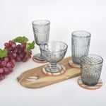 Casa si Gradina - Bucatarie si vesela - Cani si pahare - Pahare - Pahar sticla squared, culoare gri, capacitate 380ml - Infinity.ro