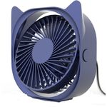 Electronice si Electrocasnice - Climatizare si sisteme de incalzire - Aparate racire aer - Ventilatoare - Mini ventilator pentru birou cu usb, flippy, rotire 360 grade, 3 viteze, 13.5 x 12,8 cm, albastru - Infinity.ro