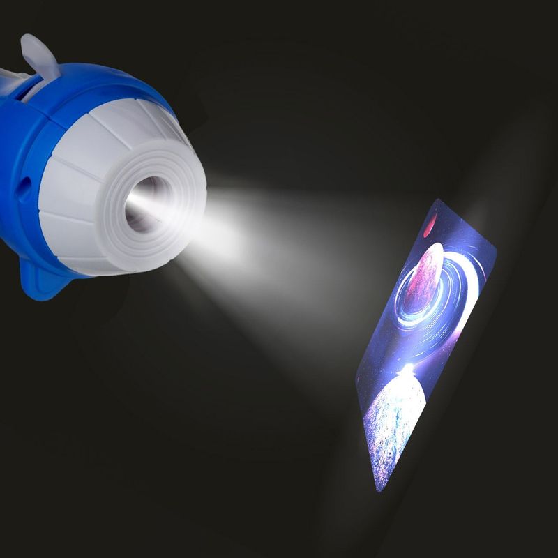 Jucarii, Copii si Bebe - Jucarii si jocuri - Jucarii & jocuri educative - Jucarii interactive - Jucarie proiector lanterna, model spatiu, albastru, 3 diapozitive, plastic - Infinity.ro