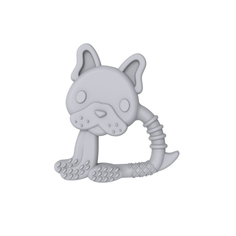 Jucarii, Copii si Bebe - Jucarii si jocuri - Jucarii bebelusi - Jucarii pentru dentitie - SET 2 JUCARII DENTITIE SILICON MELII MODEL BULLDOG + PISICA - Infinity.ro