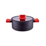 Casa si Gradina - Bucatarie si vesela - Vase pentru gatit - Oale si cratite - Cratita cu pereti grosi din aluminiu antiaderent cu inductie si capac de sticla Straight Line 20cm 3L - Infinity.ro