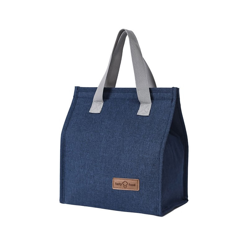 Sport si Outdoor - Camping - Bucatarie de camping - Cutii si genti frigorifice - Geanta termoizolanta tip bento bag flippy, camping cooler bag, aluminiu, 22.5 x 13 cm, 3.3 l, albastru - Infinity.ro
