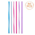 Casa si Gradina - Bucatarie si vesela - Accesorii bar - Paie si decoratiuni cocktail - Paie reutilizabile, fara brand, multicolor, set 80 bucati, 6 x 200mm - Infinity.ro