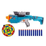 Jucarii, Copii si Bebe - Jucarii si jocuri - Jucarii de rol - Arme de jucarie - Arma jucarie blaster shots, shooter, cu 12 sageti spuma si tinta, albastru portocaliu - Infinity.ro