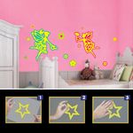 Carti si Birotica - Papetarie - Hartie si topuri - Autocolant - Autocolant decorativ de perete, modele zane si flori, fluorescent, multicolor, 30.5 x 37cm - Infinity.ro