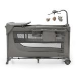 Casa si Gradina - Mobilier - Mobilier copii - Patuturi copii - PATUT TRAVEL KINDERKRAFT JOY2, CU ACCESORII, DARK GREY - Infinity.ro