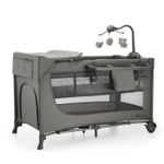 Casa si Gradina - Mobilier - Mobilier copii - Patuturi copii - PATUT TRAVEL KINDERKRAFT JOY2, CU ACCESORII, DARK GREY - Infinity.ro