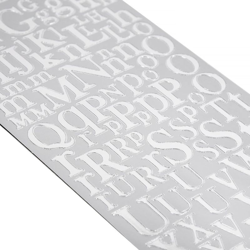 Carti si Birotica - Papetarie - Hartie si topuri - Autocolant - Autocolante metalizate decorative, litere alfabet englez, argintiu - Infinity.ro