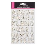 Carti si Birotica - Papetarie - Hartie si topuri - Autocolant - Autocolante decorative, mozaic alb, litere, margine aurie, 33cm - Infinity.ro