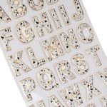 Carti si Birotica - Papetarie - Hartie si topuri - Autocolant - Autocolante decorative, mozaic alb, litere, margine aurie, 33cm - Infinity.ro