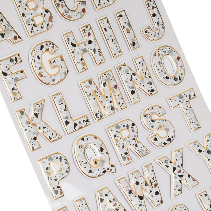 Carti si Birotica - Papetarie - Hartie si topuri - Autocolant - Autocolante decorative, mozaic alb, litere, margine aurie, 33cm - Infinity.ro
