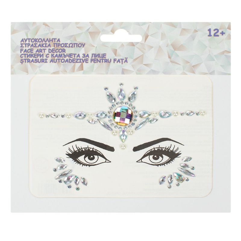 Carti si Birotica - Papetarie - Hartie si topuri - Autocolant - Autocolant fata, strass, cristale si perle albe, multicolor, set 1 bucata - Infinity.ro