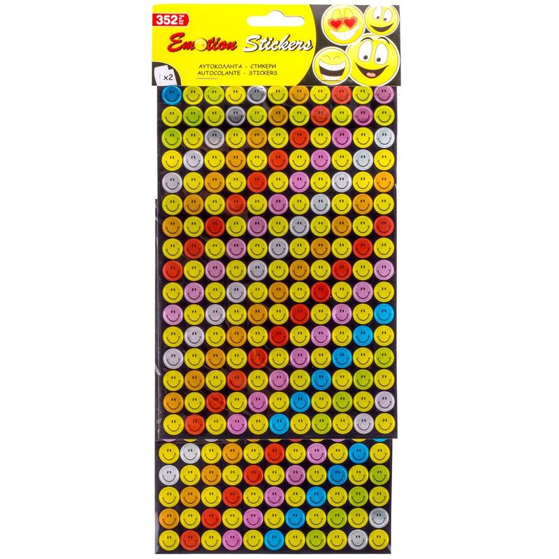 Carti si Birotica - Papetarie - Hartie si topuri - Autocolant - Autocolante emoji, model multicolor, set 352 bucati - Infinity.ro