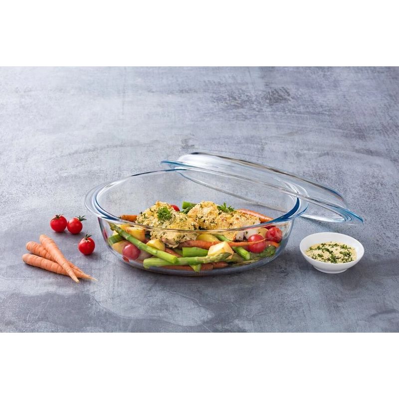 Casa si Gradina - Bucatarie si vesela - Vase pentru gatit - Vase termorezistente - Vas termorezistent oval cu capac 5.8L PYREX IRRESISTIBLE - Infinity.ro