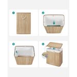 Market - Spalare si intretinere rufe - Uscatoare de rufe si accesorii - Cos rufe, 3 compartimente, bambus, natur, 150 L, 60x40x61.5 cm, Artool - Infinity.ro