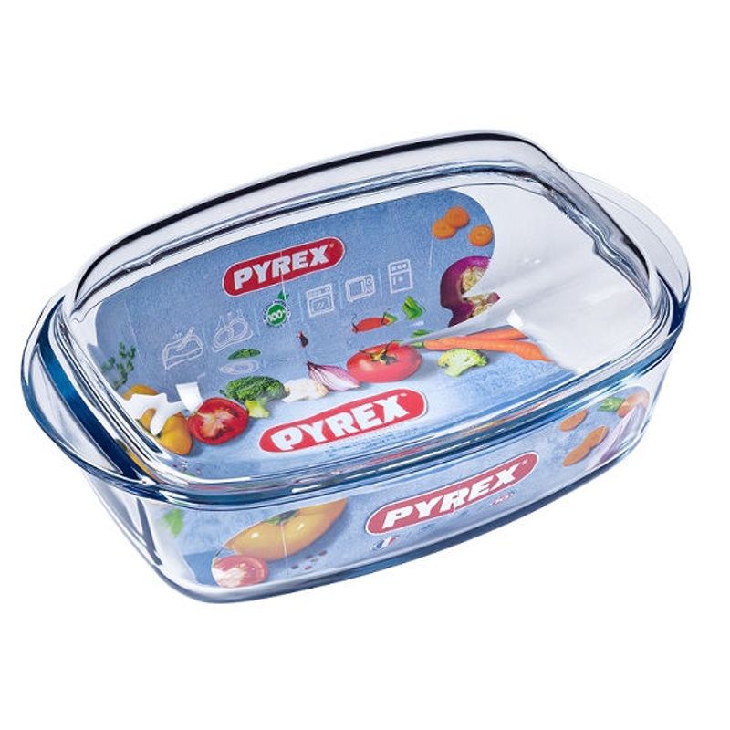 Casa si Gradina - Bucatarie si vesela - Vase pentru gatit - Vase termorezistente - Vas termorezistent rectangular cu capac 4.5L PYREX ESSENTIALS - Infinity.ro