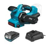 Casa si Gradina - Constructii - Scule electrice si accesorii - Slefuitoare - Masina de slefuit cu banda abraziva, cu acumulator 2 Ah, incarcator 18V Li-ion, 76x457 mm, SAS+ALL, Dedra - Infinity.ro