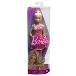 Jucarii, Copii si Bebe - Jucarii si jocuri - Papusi si accesorii - Papusi - BARBIE PAPUSA BARBIE FASHIONISTA BLONDA CU PARUL PRINS IN COADA SI ROCHIE CU FLORICELE - Infinity.ro