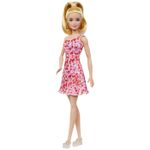 Jucarii, Copii si Bebe - Jucarii si jocuri - Papusi si accesorii - Papusi - BARBIE PAPUSA BARBIE FASHIONISTA BLONDA CU PARUL PRINS IN COADA SI ROCHIE CU FLORICELE - Infinity.ro
