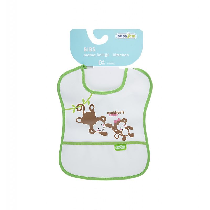 Jucarii, Copii si Bebe - Hrana si alaptare - Biberoane, suzete si accesorii hranire - Articole hranire bebelusi - Baveta impermebila pentru copii BabyJem Small (Culoare: Verde) - Infinity.ro