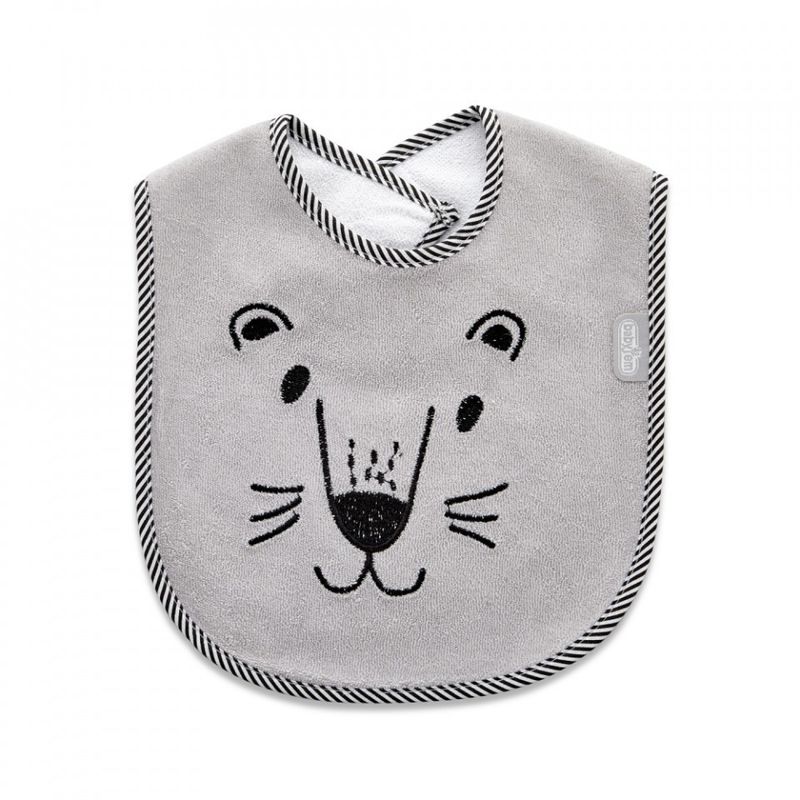 Jucarii, Copii si Bebe - Hrana si alaptare - Biberoane, suzete si accesorii hranire - Articole hranire bebelusi - Baveta din bumbac BabyJem Cute animals (Culoare: Gri) - Infinity.ro
