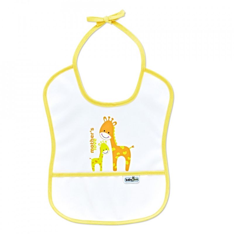 Jucarii, Copii si Bebe - Hrana si alaptare - Biberoane, suzete si accesorii hranire - Articole hranire bebelusi - Baveta impermebila pentru copii BabyJem Small (Culoare: Galben) - Infinity.ro